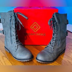 Dream Pairs Women's Charcoal Combat Boots